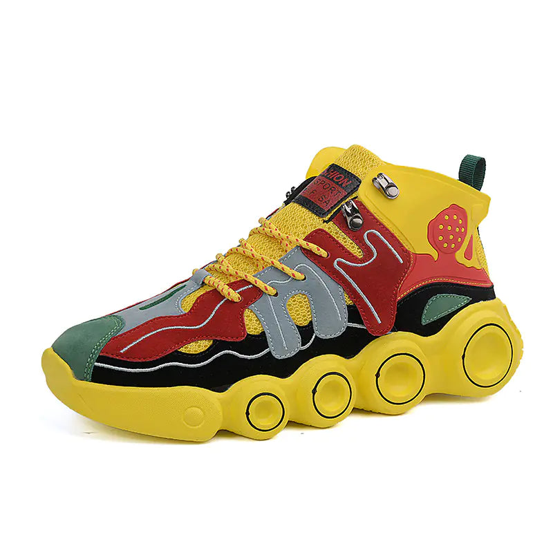 Men's High-Top Thick Sole Dad Sneakers 2023 Trend
