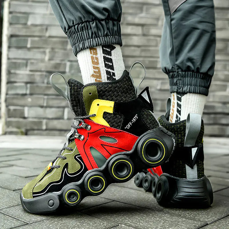 Men's High-Top Thick Sole Dad Sneakers 2023 Trend