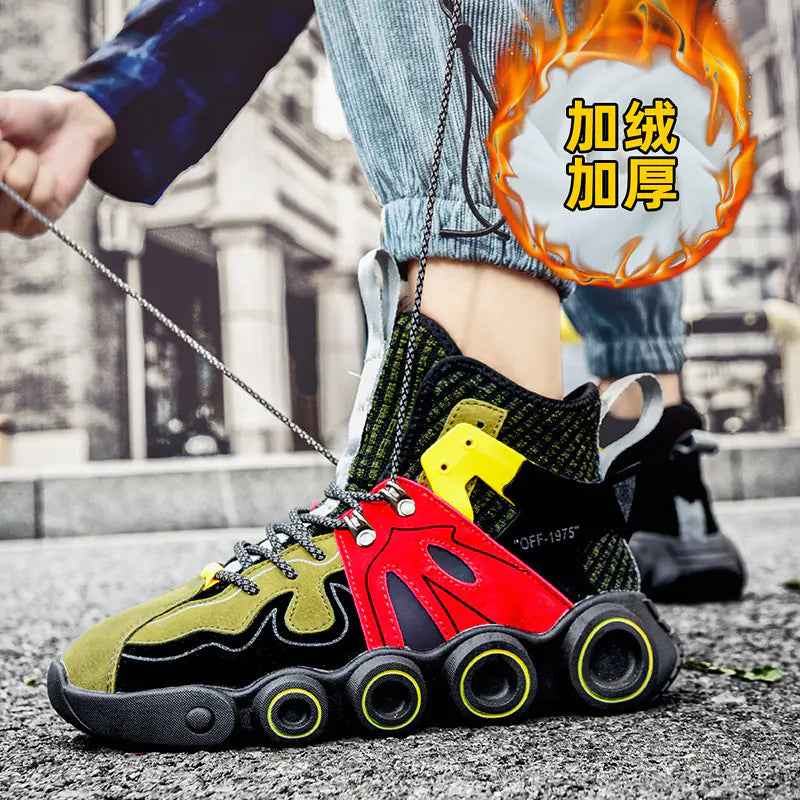 Men's High-Top Thick Sole Dad Sneakers 2023 Trend