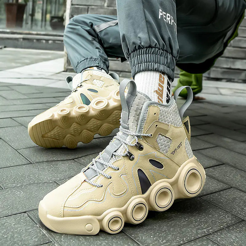 Men's High-Top Thick Sole Dad Sneakers 2023 Trend