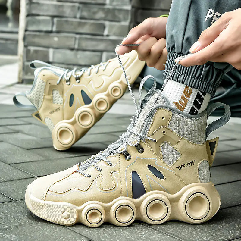 Men's High-Top Thick Sole Dad Sneakers 2023 Trend