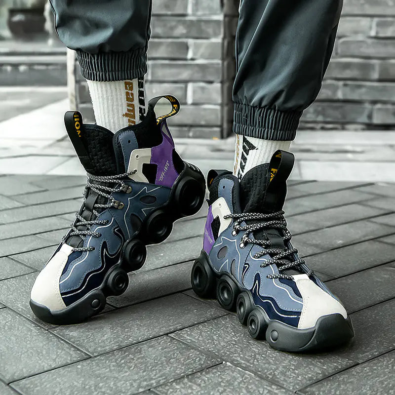 Men's High-Top Thick Sole Dad Sneakers 2023 Trend
