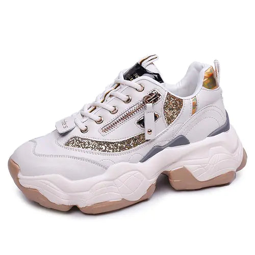 Women’s Sequin Chunky Sole Sneakers (Dad Shoes)