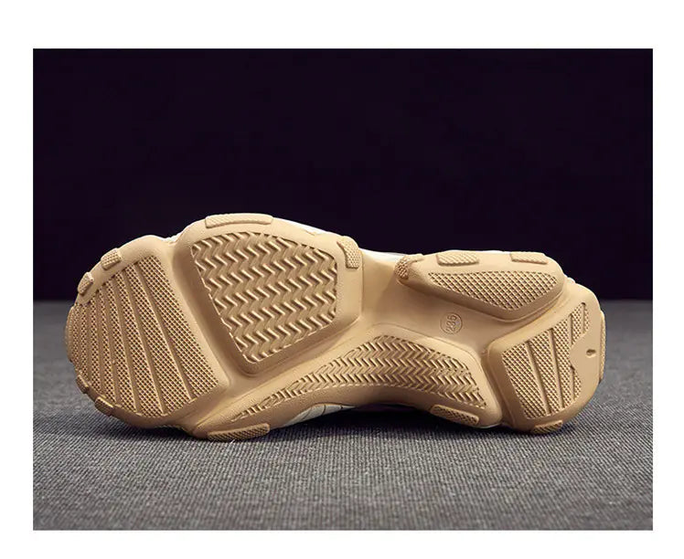Thick Sole Dad Sneakers - Casual Athletic Shoes