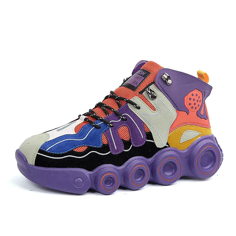 Men's High-Top Thick Sole Dad Sneakers 2023 Trend