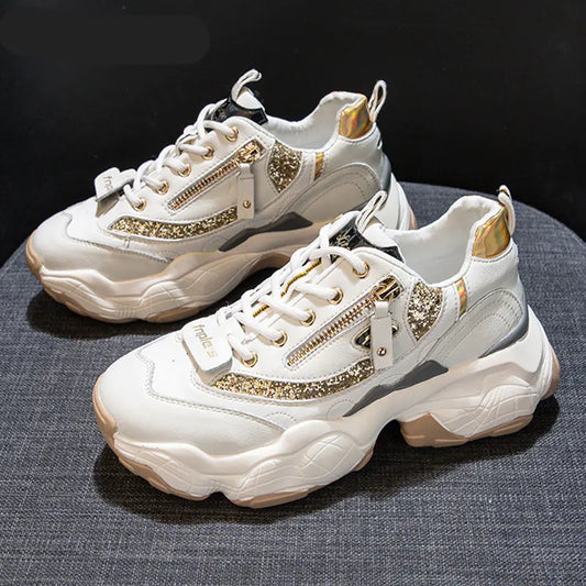 Women’s Sequin Chunky Sole Sneakers (Dad Shoes)