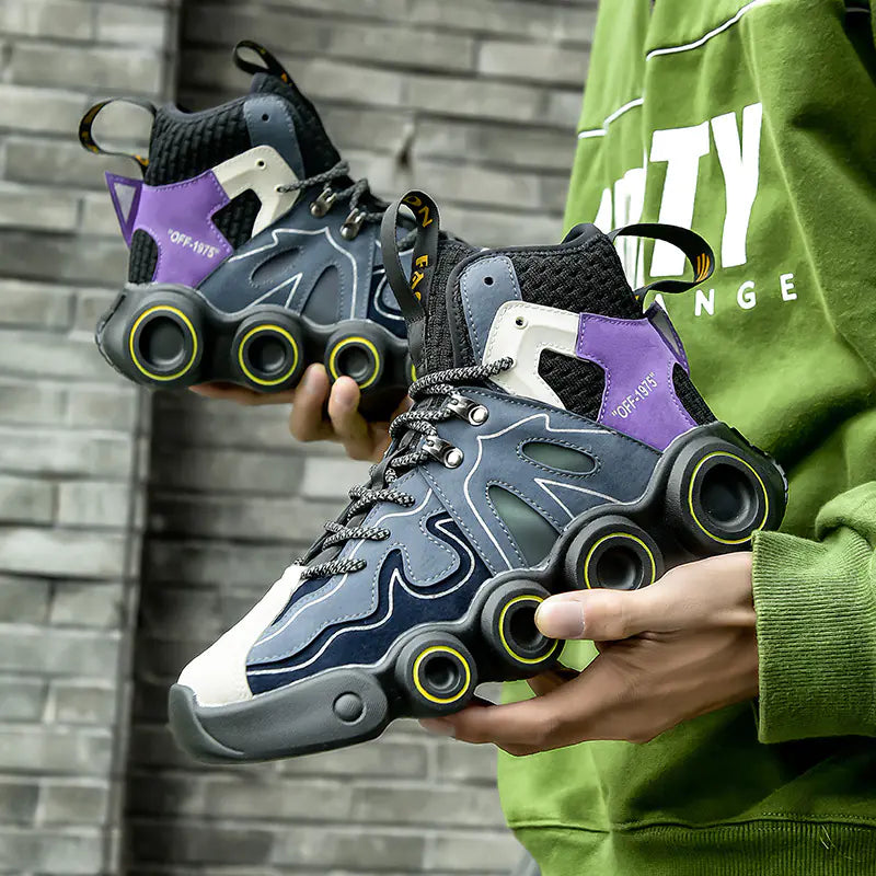 Men's High-Top Thick Sole Dad Sneakers 2023 Trend