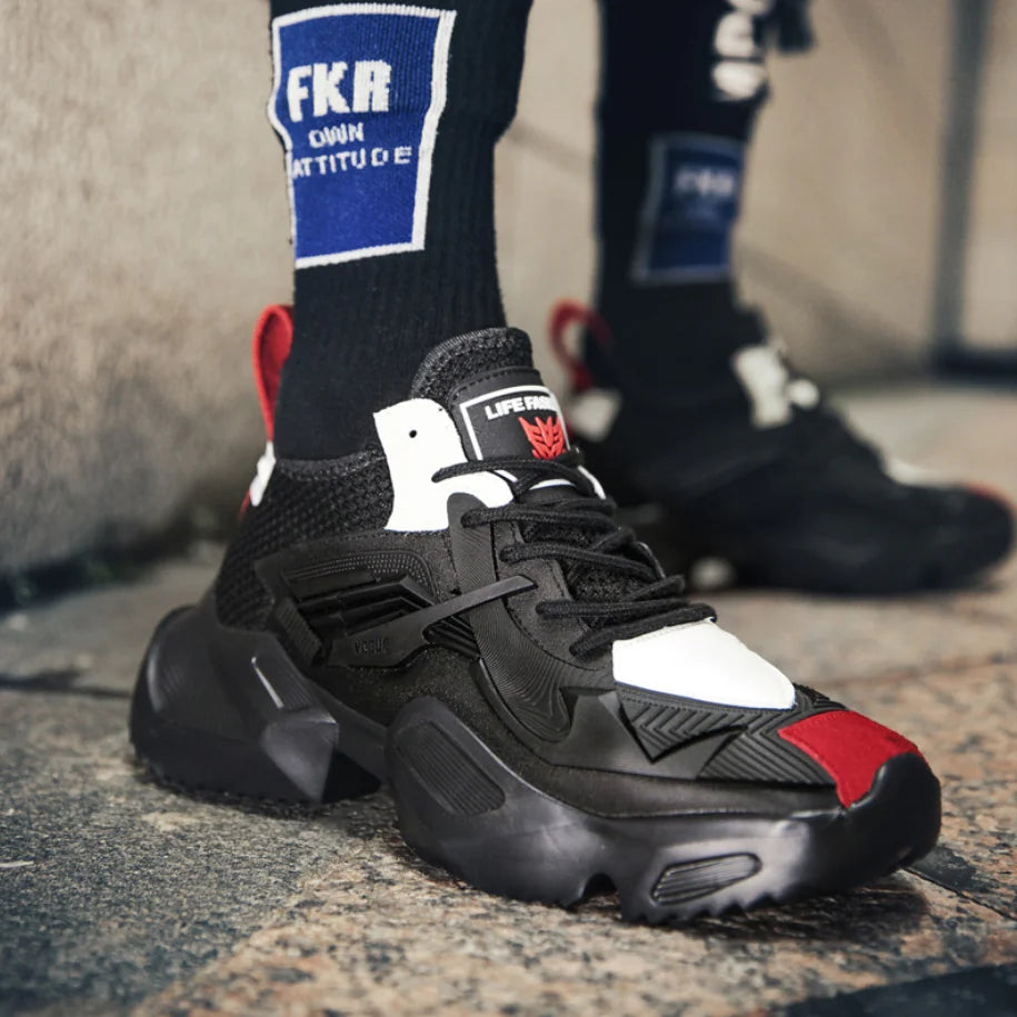 High-Top Thick Sole Men's Sneakers - Dad Shoes