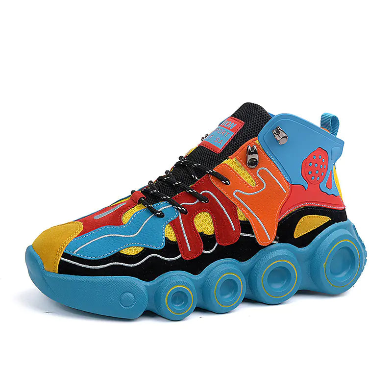 Men's High-Top Thick Sole Dad Sneakers 2023 Trend