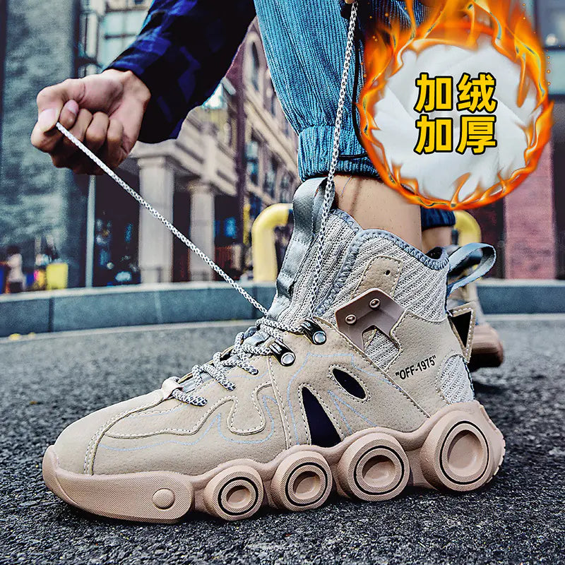 Men's High-Top Thick Sole Dad Sneakers 2023 Trend