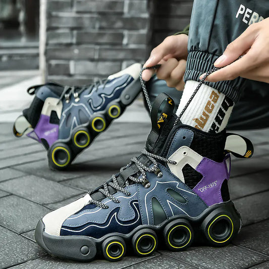 Men's High-Top Thick Sole Dad Sneakers 2023 Trend
